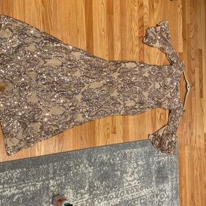 Quarter length flare sleeve sequin gown great condition